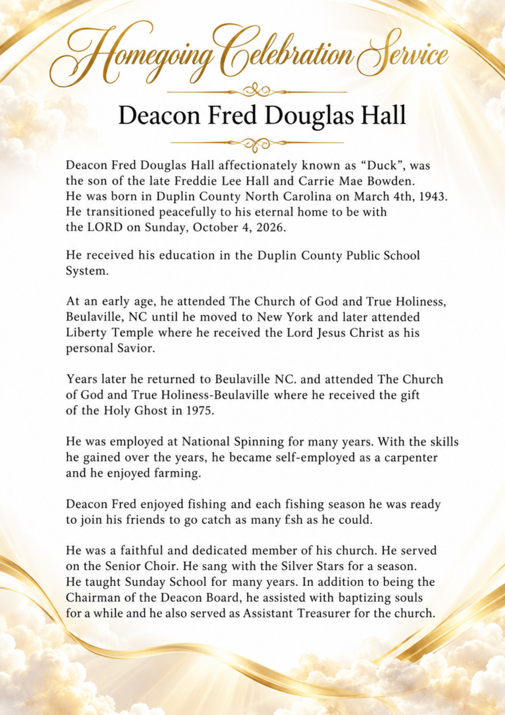 Original memorial program page 3